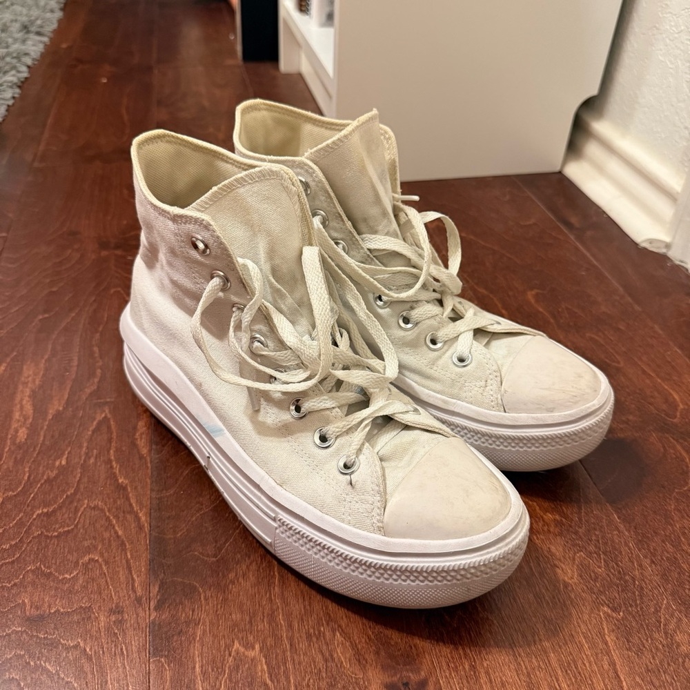 white high top platform converse
